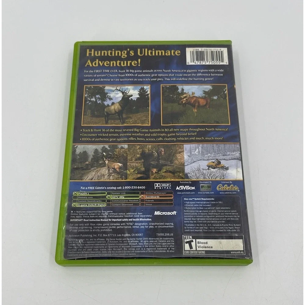 Cabela's Big Game Hunter: 2005 Adventures - Original Xbox Game -‎